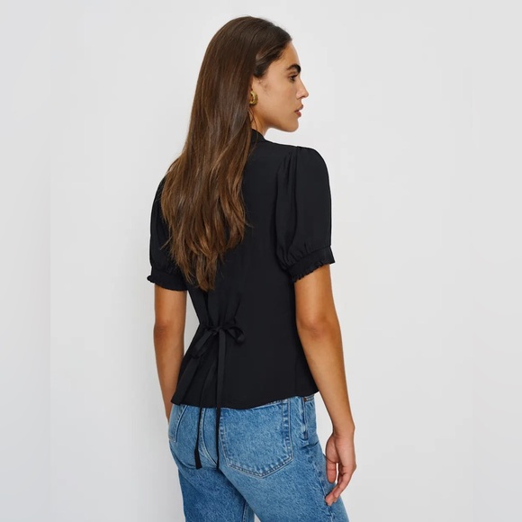 Reformation Elani Top Black - Size 4 - Picture 3 of 3